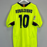 Shop 2005/06 BARCELONA RONALDINHO #10 AWAY SHIRT (XL) NIKE, classic football shirts, vintage football shirts & retro soccer jerseys at Cult Kits