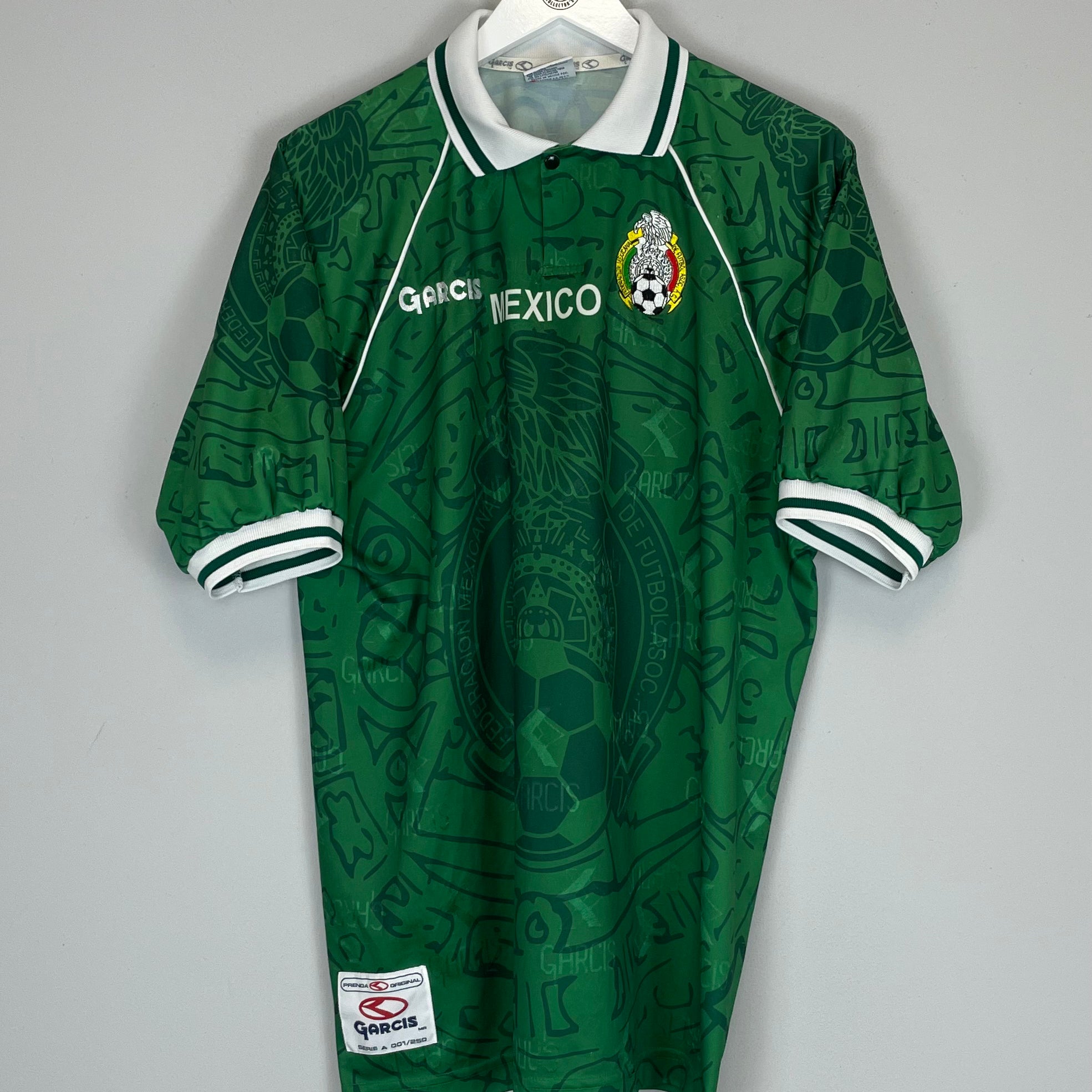 Shop 1999 MEXICO HOME SHIRT (XL) GARCIS, classic football shirts, vintage football shirts & retro soccer jerseys at Cult Kits