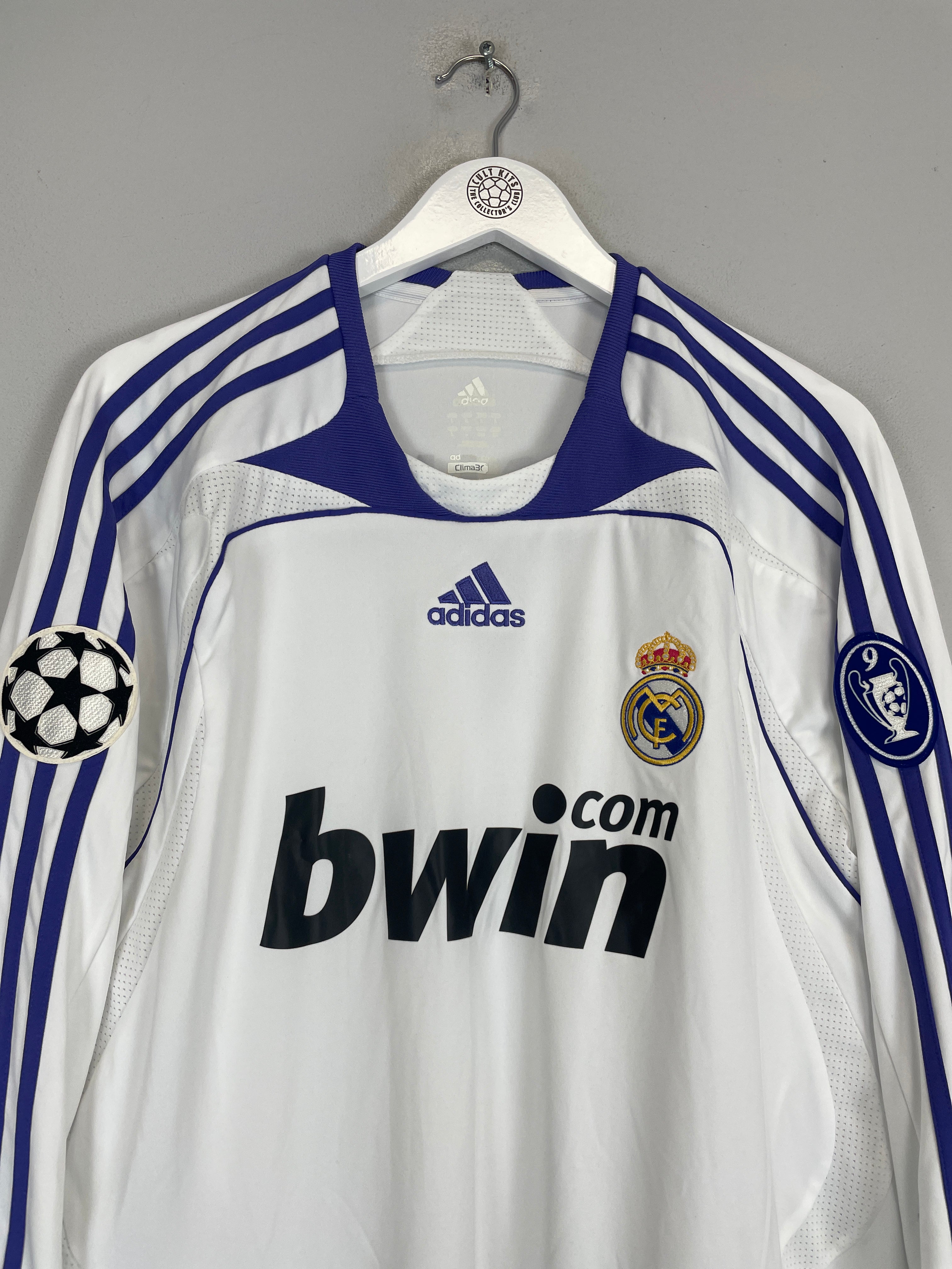 Shop 2007/08 REAL MADRID RAUL #7 L/S C/L HOME SHIRT (L) ADIDAS, classic football shirts, vintage football shirts & retro soccer jerseys at Cult Kits
