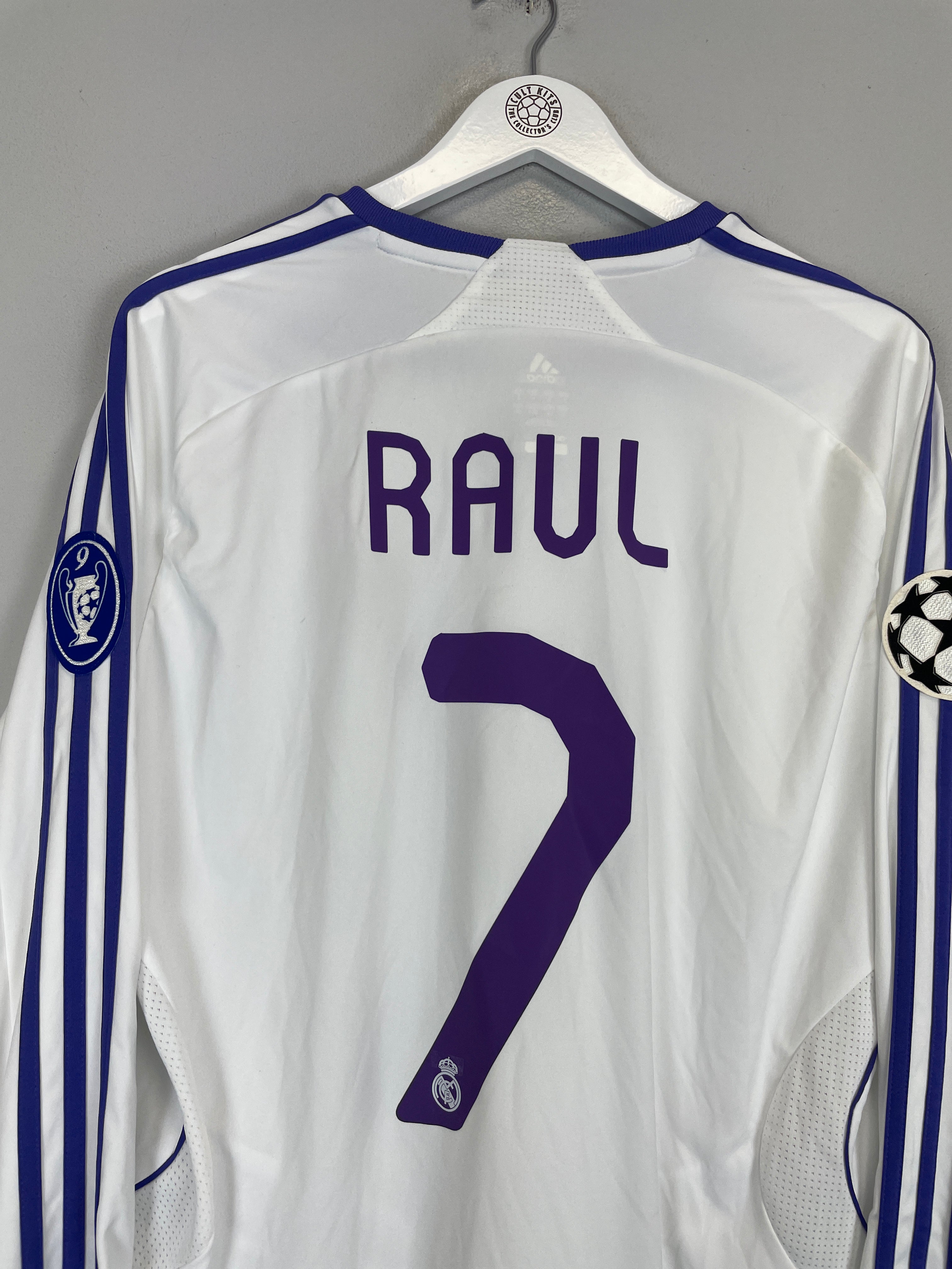 Shop 2007/08 REAL MADRID RAUL #7 L/S C/L HOME SHIRT (L) ADIDAS, classic football shirts, vintage football shirts & retro soccer jerseys at Cult Kits