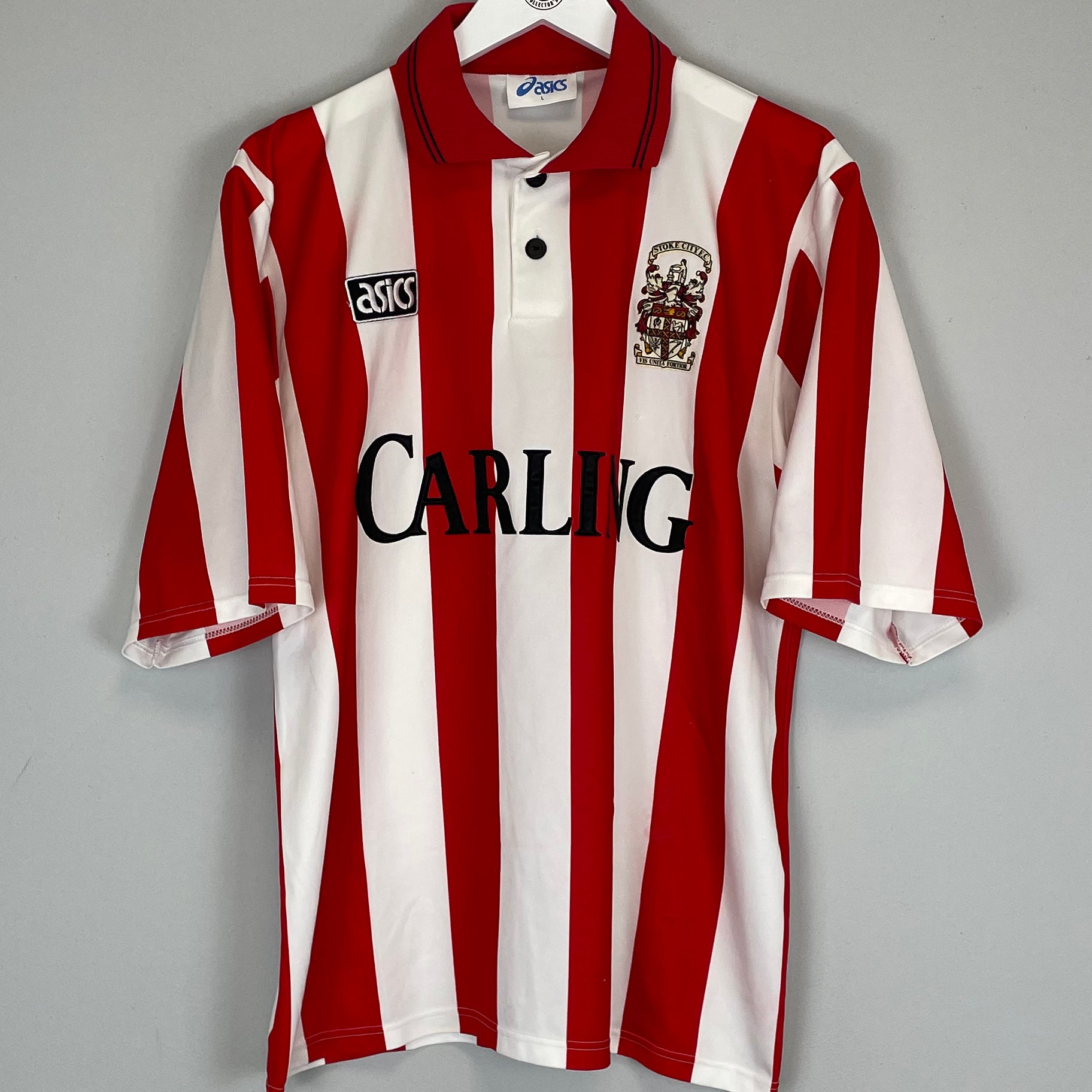 Shop 1994/95 STOKE CITY HOME SHIRT (L) ASICS, classic football shirts, vintage football shirts & retro soccer jerseys at Cult Kits