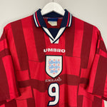 Shop 1997/99 ENGLAND SHEARER #9 AWAY SHIRT (XXL) UMBRO, classic football shirts, vintage football shirts & retro soccer jerseys at Cult Kits