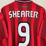 Shop 1997/99 ENGLAND SHEARER #9 AWAY SHIRT (XXL) UMBRO, classic football shirts, vintage football shirts & retro soccer jerseys at Cult Kits