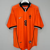 Shop 1998/00 NETHERLANDS BERGKAMP #8 HOME SHIRT (L) NIKE, classic football shirts, vintage football shirts & retro soccer jerseys at Cult Kits