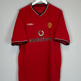 Shop 2000/02 MANCHESTER UNITED HOME SHIRT (XL) UMBRO, classic football shirts, vintage football shirts & retro soccer jerseys at Cult Kits
