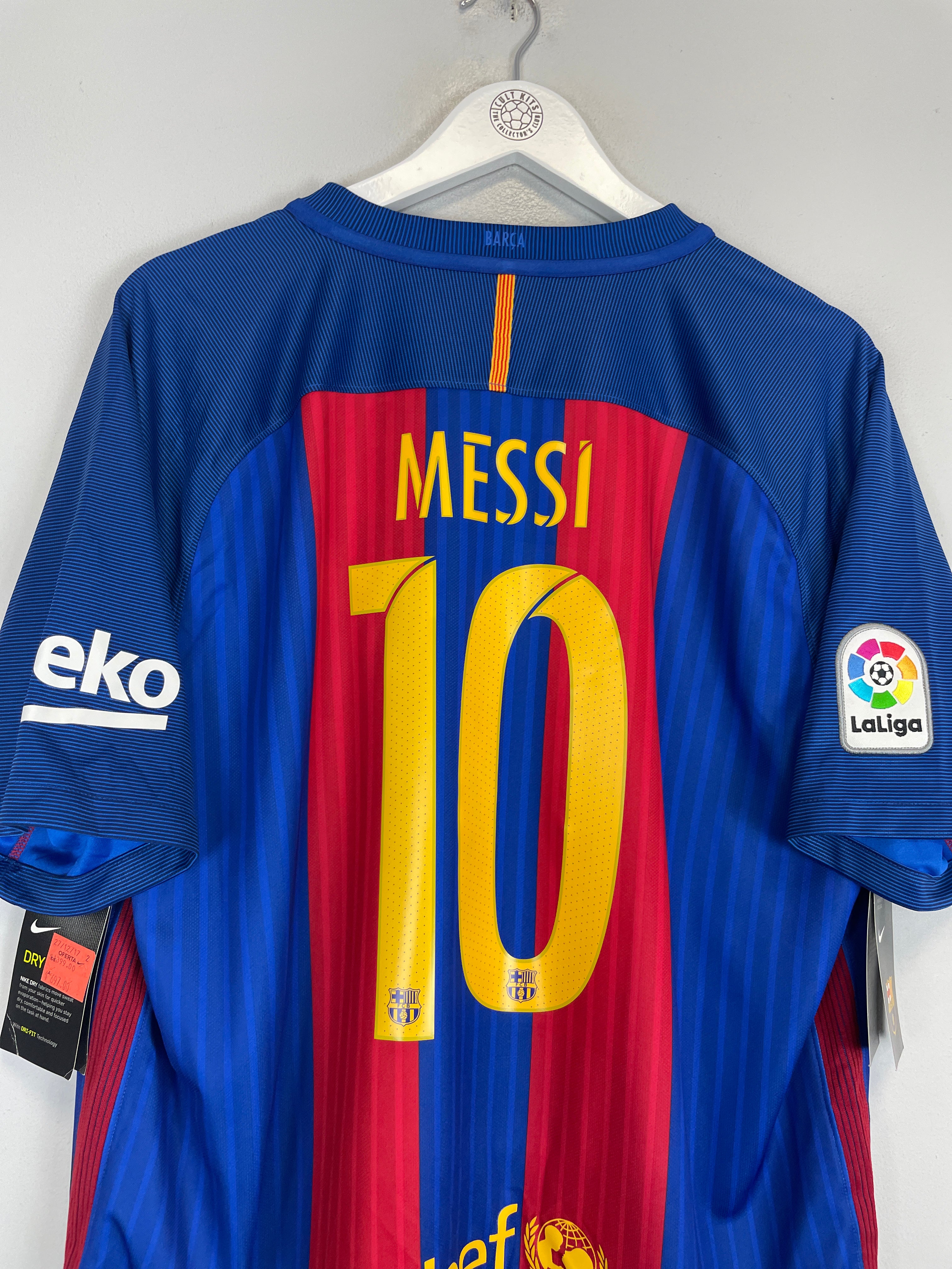 Shop 2016/17 BARCELONA MESSI #10 *BNWT* HOME SHIRT (XL) NIKE, classic football shirts, vintage football shirts & retro soccer jerseys at Cult Kits
