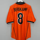Shop 1998/00 NETHERLANDS BERGKAMP #8 HOME SHIRT (L) NIKE, classic football shirts, vintage football shirts & retro soccer jerseys at Cult Kits