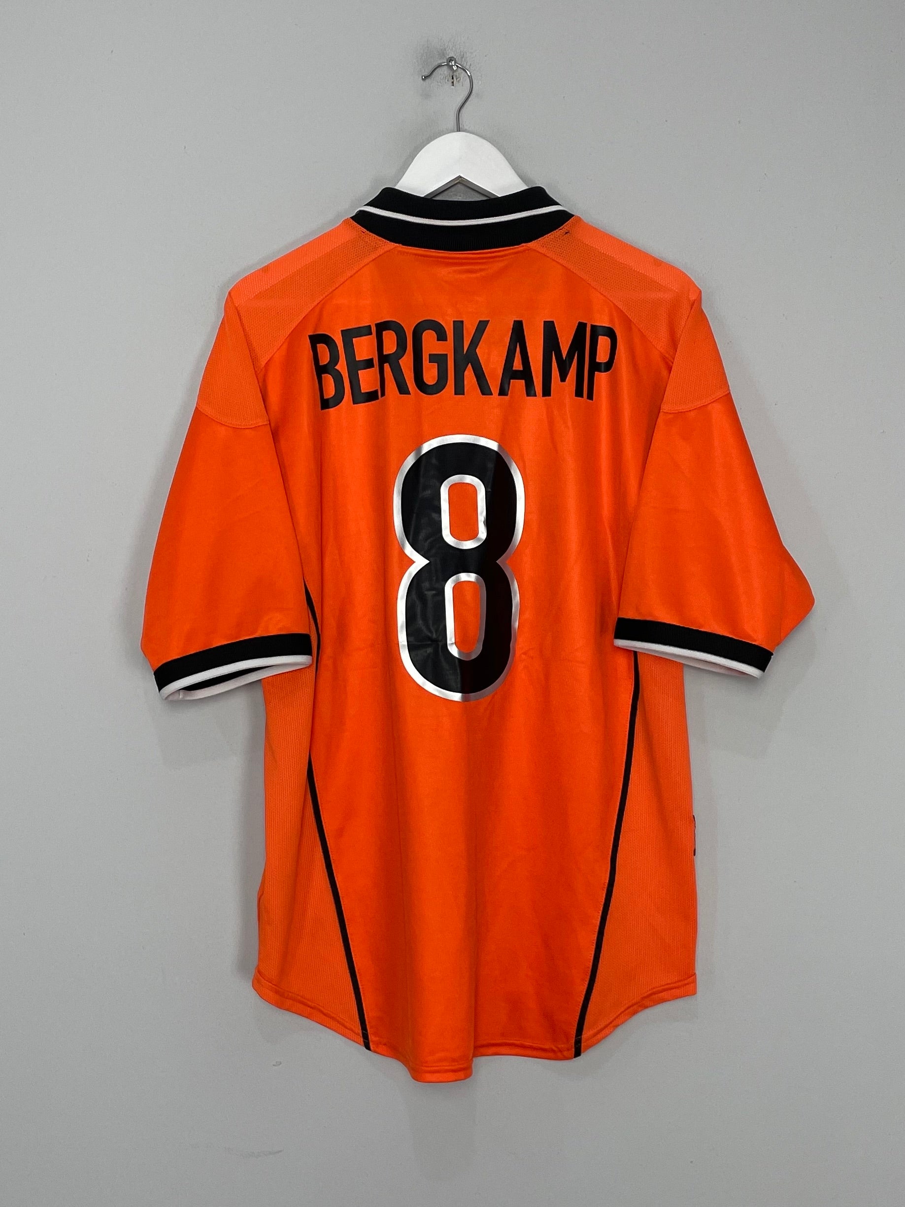 Shop 1998/00 NETHERLANDS BERGKAMP #8 HOME SHIRT (L) NIKE, classic football shirts, vintage football shirts & retro soccer jerseys at Cult Kits