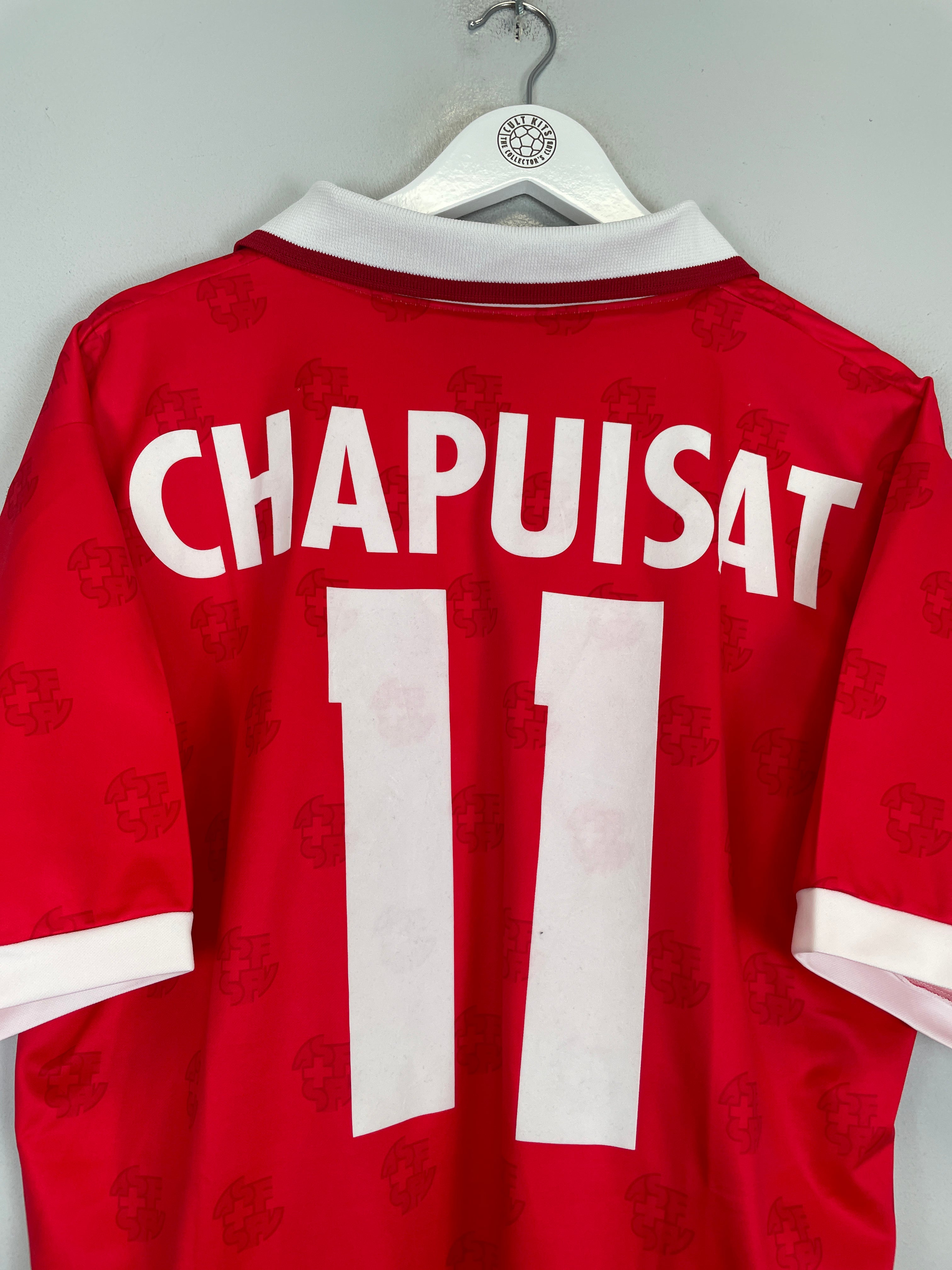 Shop 1994/96 SWITZERLAND CHAPUISAT #11 HOME SHIRT (L) LOTTO, classic football shirts, vintage football shirts & retro soccer jerseys at Cult Kits