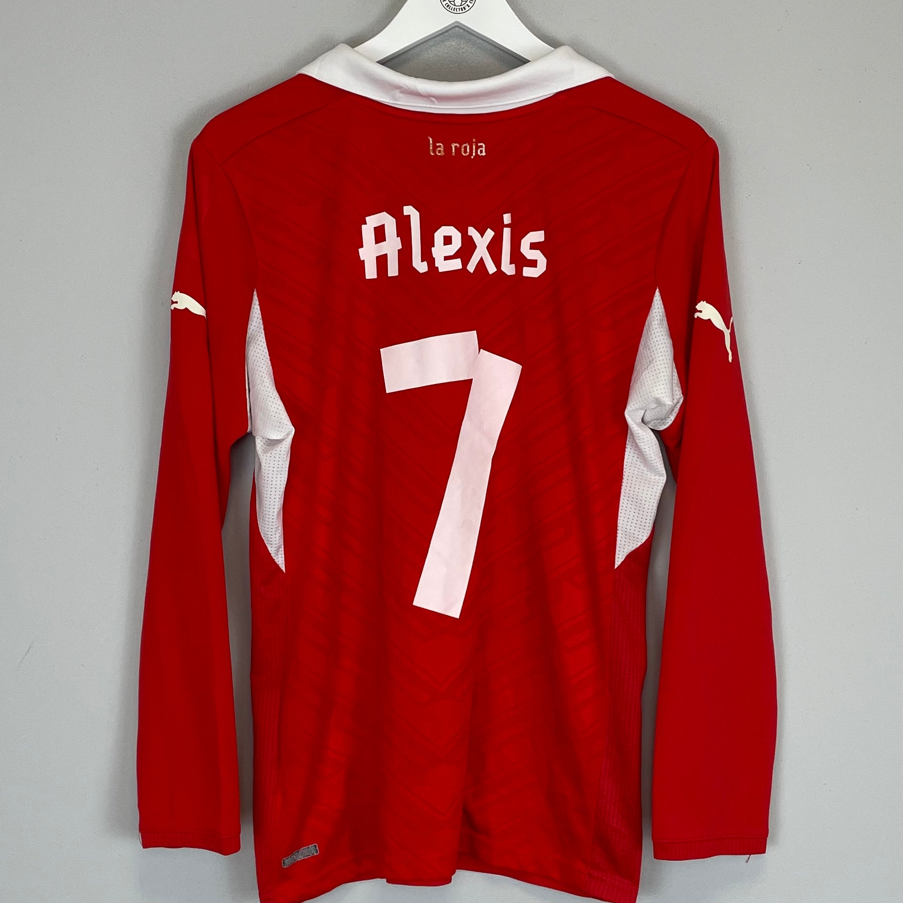 Shop 2012/14 CHILE ALEXIS #7 *PLAYER ISSUE* L/S HOME SHIRT (M) PUMA, classic football shirts, vintage football shirts & retro soccer jerseys at Cult Kits