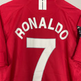 2007/09 MANCHESTER UNITED RONALDO #7 HOME SHIRT (XL) NIKE