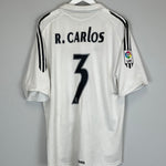Shop 2005/06 REAL MADRID R.CARLOS #3 HOME SHIRT (XL) ADIDAS, classic football shirts, vintage football shirts & retro soccer jerseys at Cult Kits