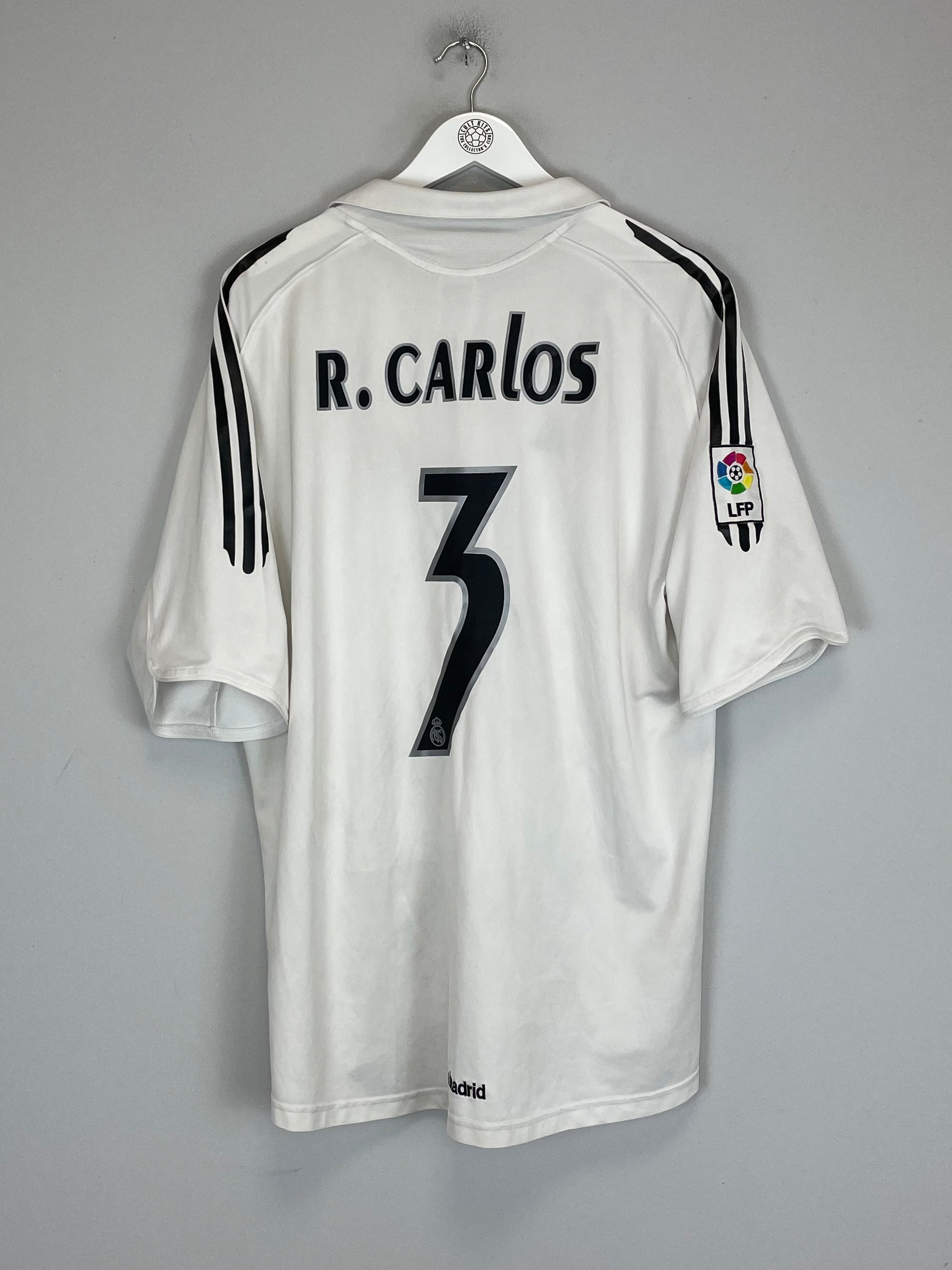 Shop 2005/06 REAL MADRID R.CARLOS #3 HOME SHIRT (XL) ADIDAS, classic football shirts, vintage football shirts & retro soccer jerseys at Cult Kits