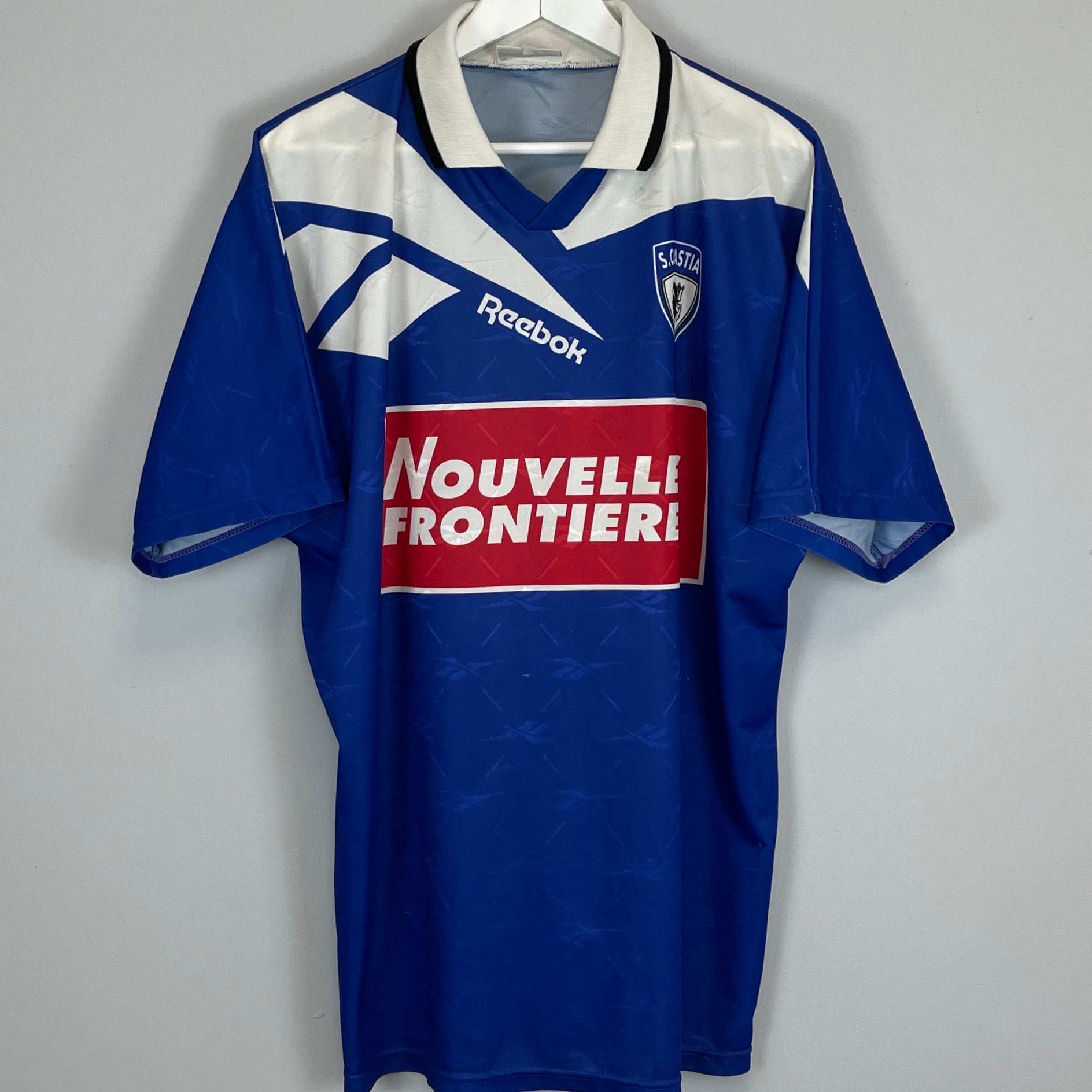 Shop 1995/96 SC BASTIA #23 HOME SHIRT (L) REEBOK, classic football shirts, vintage football shirts & retro soccer jerseys at Cult Kits