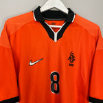 Shop 1998/00 NETHERLANDS BERGKAMP #8 HOME SHIRT (L) NIKE, classic football shirts, vintage football shirts & retro soccer jerseys at Cult Kits