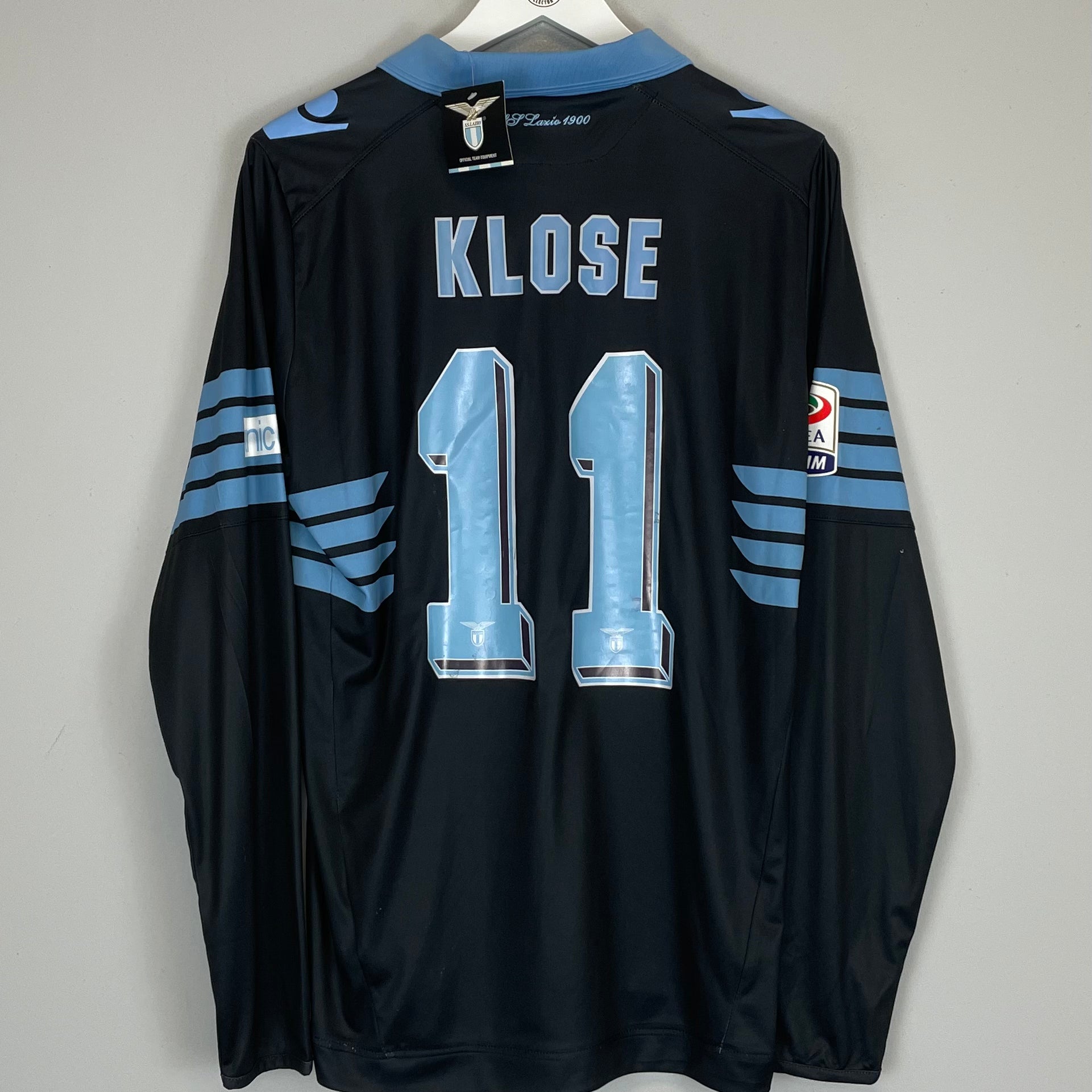 Shop 2015/16 LAZIO KLOSE #11 *BNWT* L/S AWAY SHIRT (L) MACRON, classic football shirts, vintage football shirts & retro soccer jerseys at Cult Kits