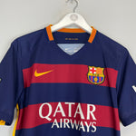 Shop 2015/16 BARCELONA SUAREZ #9 HOME SHIRT (M) NIKE, classic football shirts, vintage football shirts & retro soccer jerseys at Cult Kits