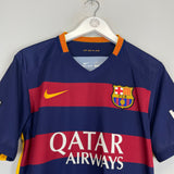 Shop 2015/16 BARCELONA SUAREZ #9 HOME SHIRT (M) NIKE, classic football shirts, vintage football shirts & retro soccer jerseys at Cult Kits