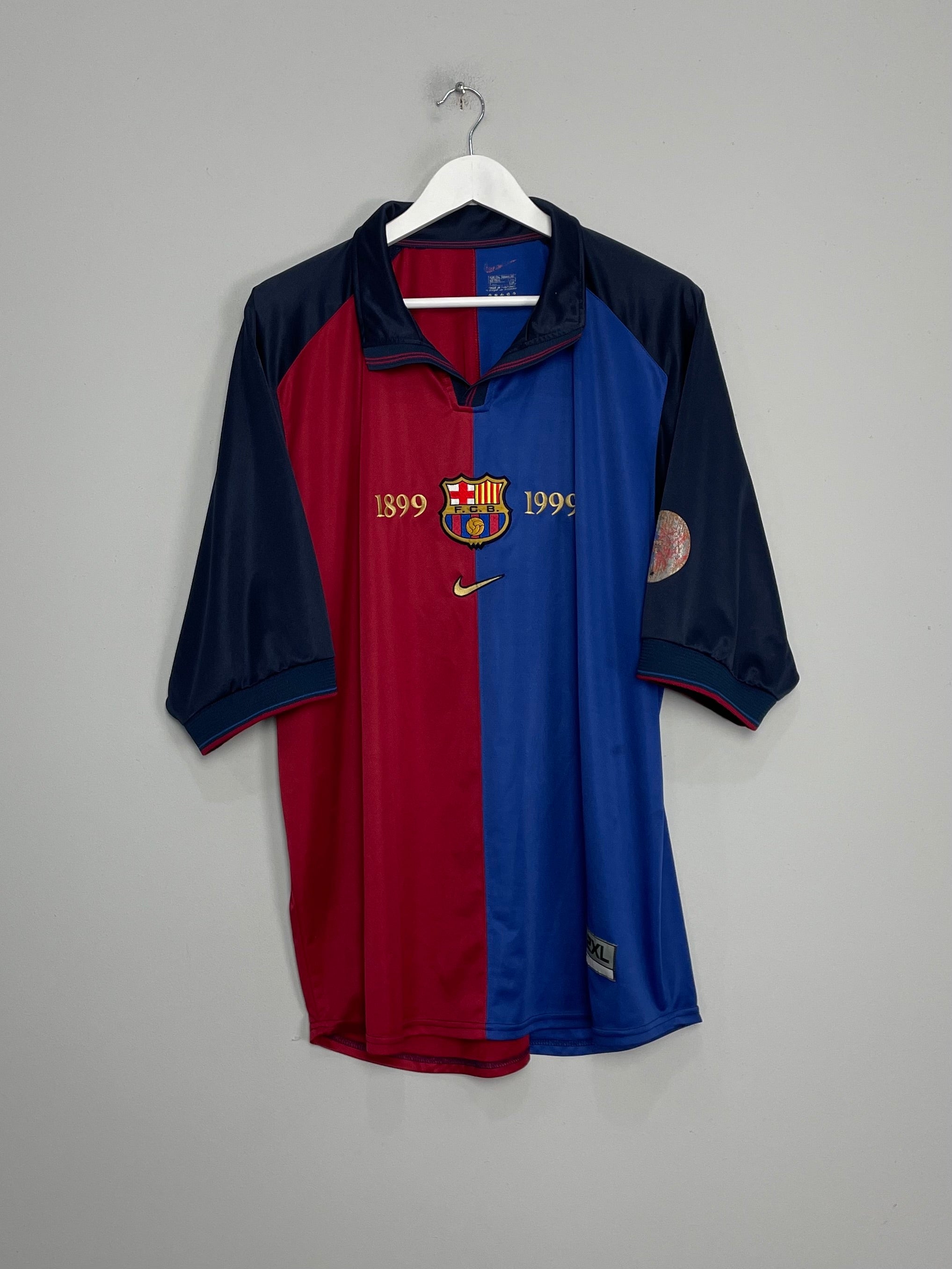 Shop 1999/00 BARCELONA *CENTENARY* HOME SHIRT (XXL) NIKE, classic football shirts, vintage football shirts & retro soccer jerseys at Cult Kits