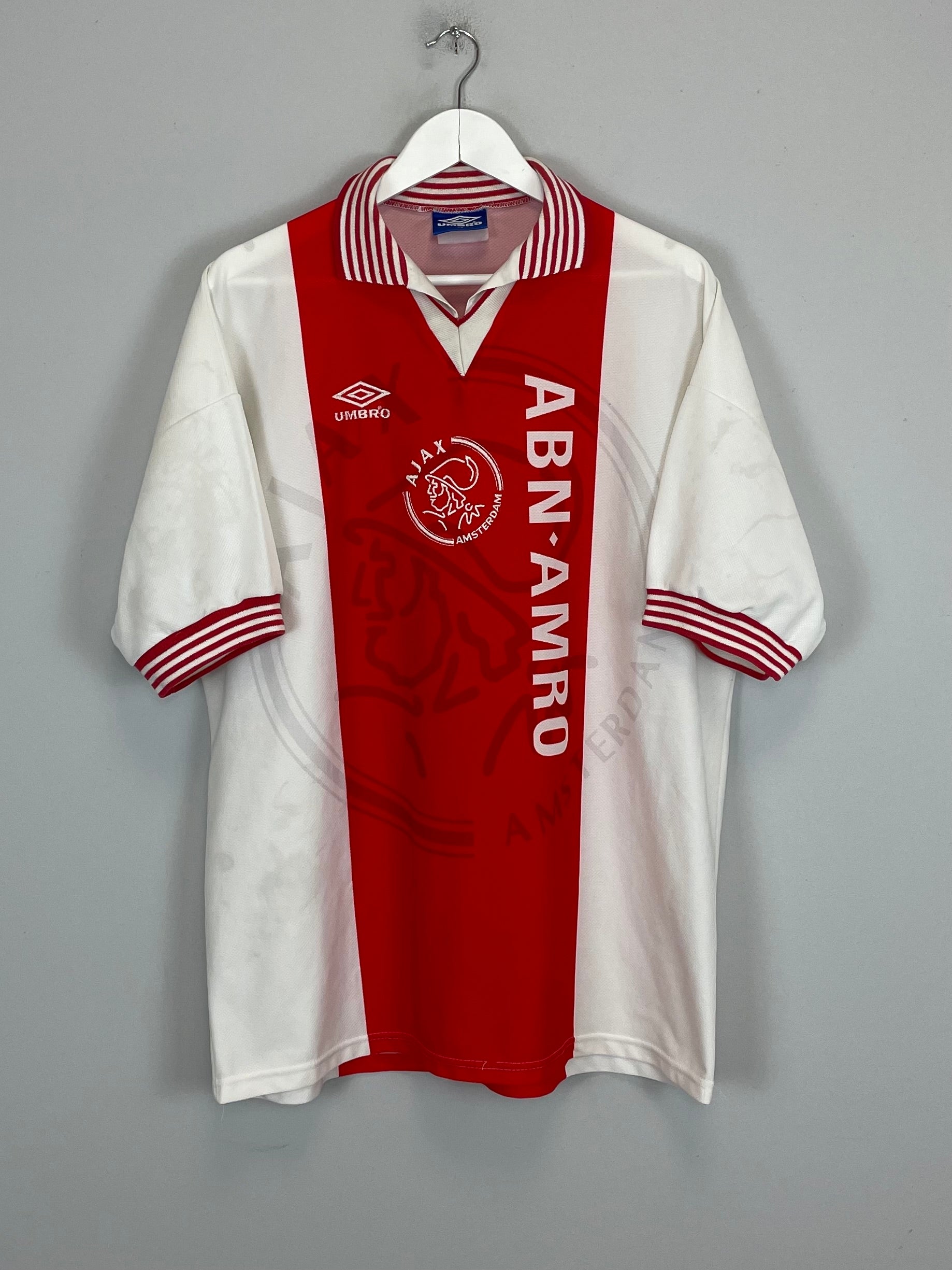 Shop 1996/97 AJAX HOME SHIRT (XL) UMBRO, classic football shirts, vintage football shirts & retro soccer jerseys at Cult Kits