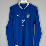 Shop 2012/13 ITALY PIRLO #21 L/S HOME SHIRT (M) PUMA, classic football shirts, vintage football shirts & retro soccer jerseys at Cult Kits