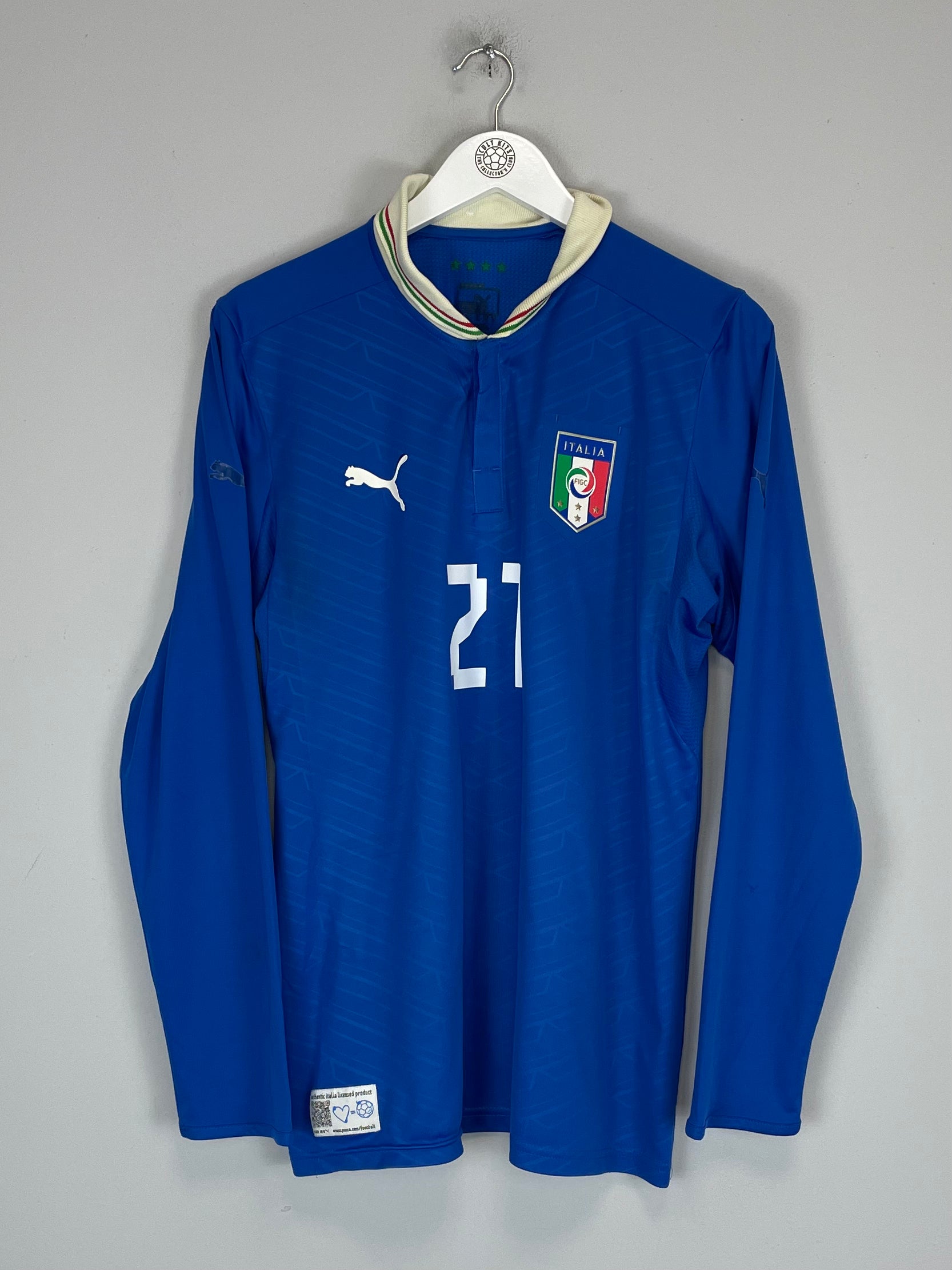 Shop 2012/13 ITALY PIRLO #21 L/S HOME SHIRT (M) PUMA, classic football shirts, vintage football shirts & retro soccer jerseys at Cult Kits