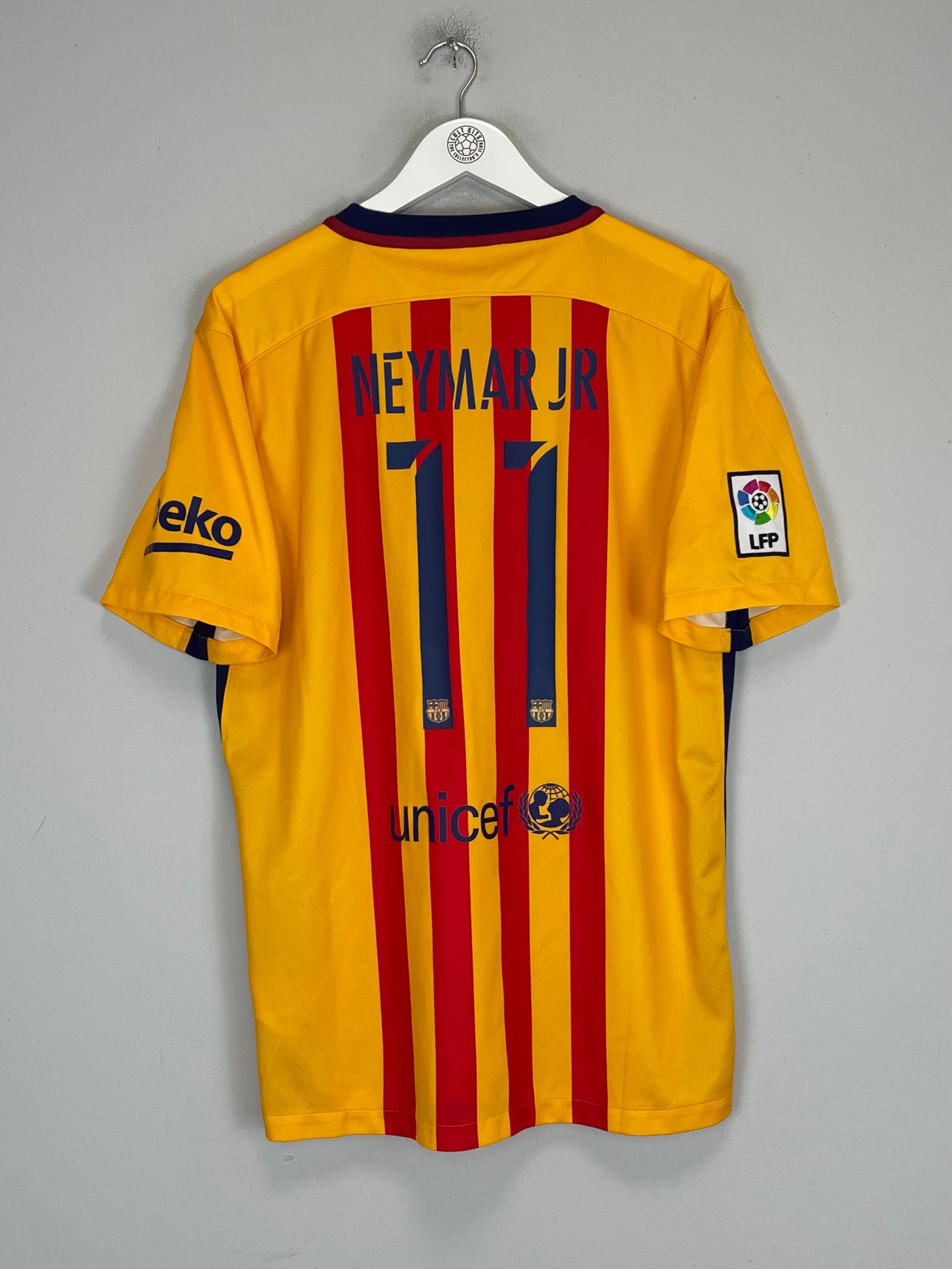 Shop 2015/16 BARCELONA NEYMAR JR #11 AWAY SHIRT (L) NIKE, classic football shirts, vintage football shirts & retro soccer jerseys at Cult Kits