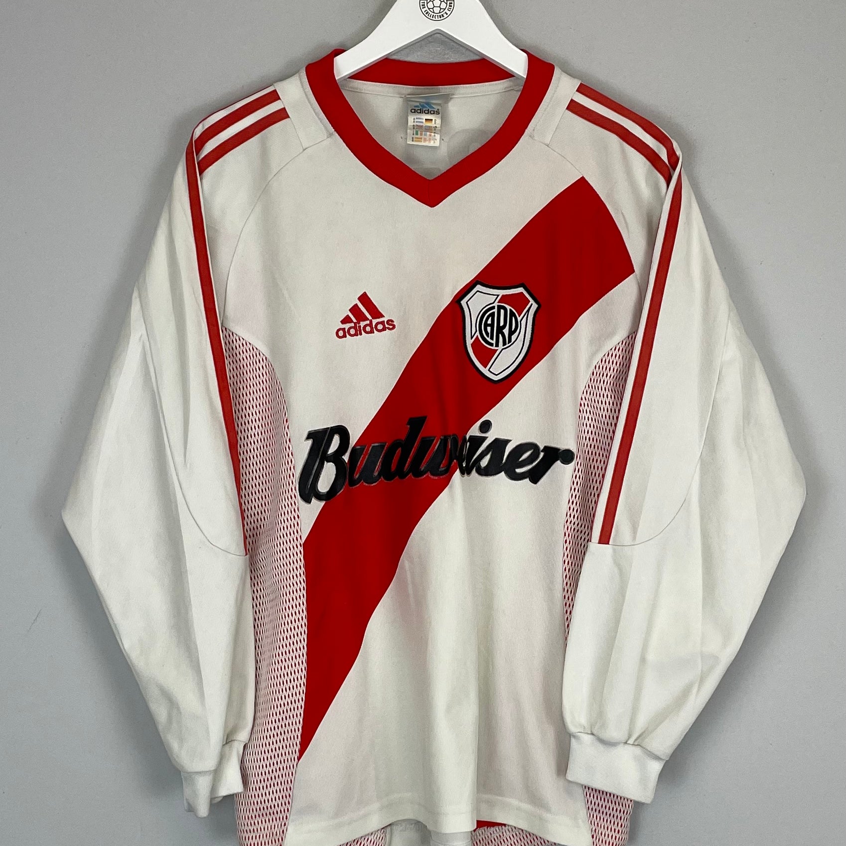 Shop 2002/03 RIVER PLATE L/S HOME SHIRT (S) ADIDAS, classic football shirts, vintage football shirts & retro soccer jerseys at Cult Kits