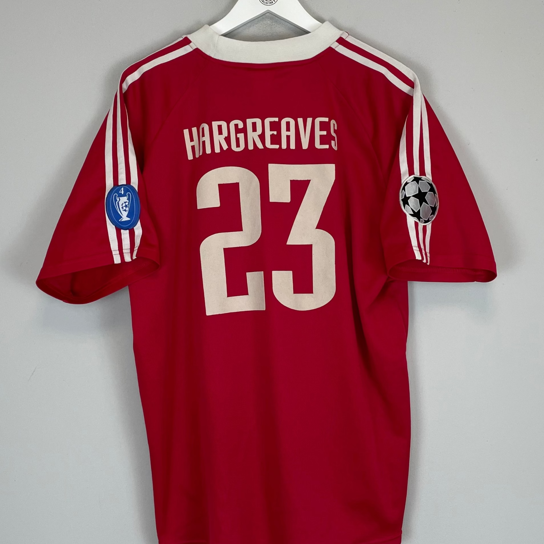 Shop 2001/02 BAYERN MUNICH HARGREAVES #23 C/L HOME SHIRT (XL) ADIDAS, classic football shirts, vintage football shirts & retro soccer jerseys at Cult Kits