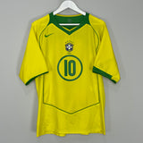 2004/06 BRAZIL RONALDINHO #10 HOME SHIRT (L) NIKE