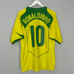  2004/06 BRAZIL RONALDINHO #10 HOME SHIRT (L) NIKE