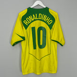 2004/06 BRAZIL RONALDINHO #10 HOME SHIRT (L) NIKE