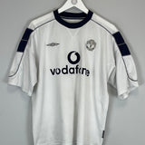 2000/01 MANCHESTER UNITED BECKHAM #7 AWAY SHIRT (M) UMBRO