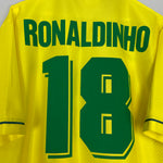 Shop 1994/97 BRAZIL RONALDINHO #18 HOME SHIRT (XL) UMBRO, classic football shirts, vintage football shirts & retro soccer jerseys at Cult Kits