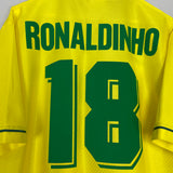 Shop 1994/97 BRAZIL RONALDINHO #18 HOME SHIRT (XL) UMBRO, classic football shirts, vintage football shirts & retro soccer jerseys at Cult Kits