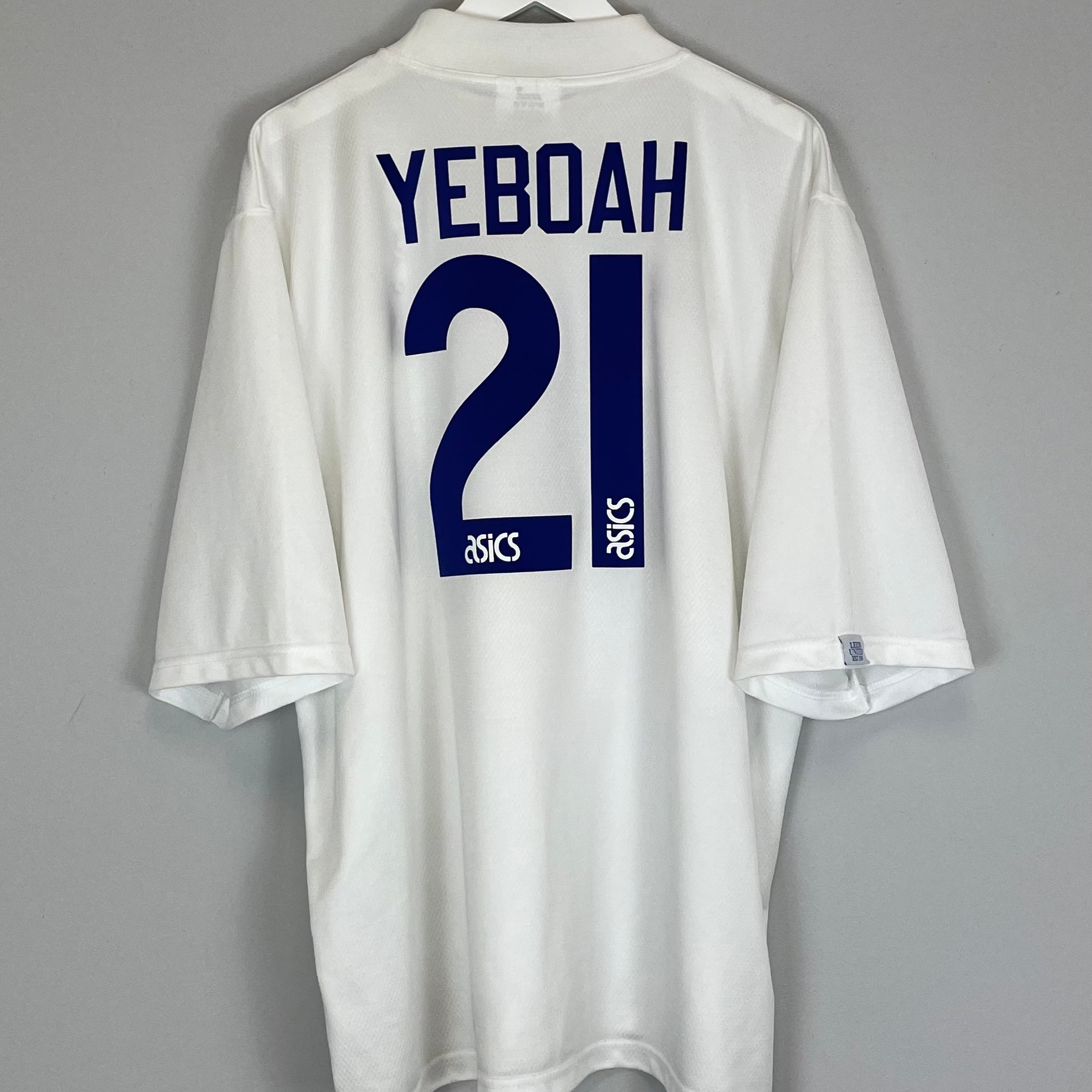 Shop 1995/96 LEEDS UNITED YEBOAH #21 HOME SHIRT (XXL) ASICS, classic football shirts, vintage football shirts & retro soccer jerseys at Cult Kits