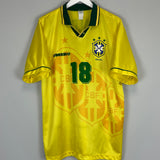 1994 BRAZIL RONALDINHO #18 HOME SHIRT (XL) UMBRO