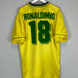 1994 BRAZIL RONALDINHO #18 HOME SHIRT (XL) UMBRO
