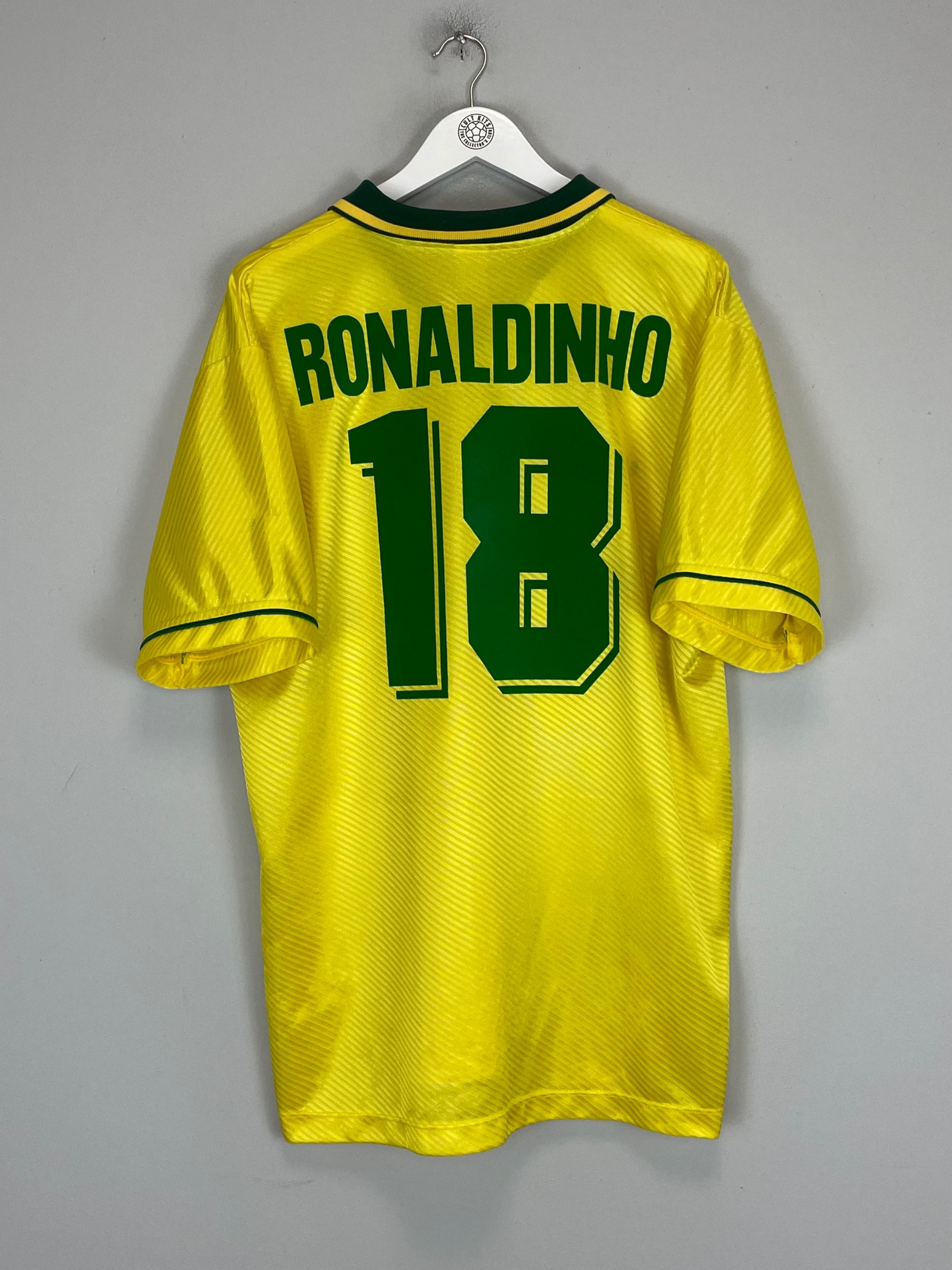 Shop 1994 BRAZIL RONALDINHO #18 HOME SHIRT (XL) UMBRO, classic football shirts, vintage football shirts & retro soccer jerseys at Cult Kits