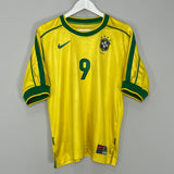 1998/00 BRAZIL RONALDO #9 HOME SHIRT (M) NIKE