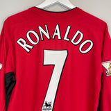 2002/04 MANCHESTER UNITED RONALDO #7 L/S HOME SHIRT (S) NIKE