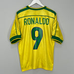 1998/00 BRAZIL RONALDO #9 HOME SHIRT (M) NIKE