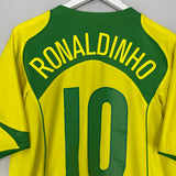 2004/06 BRAZIL RONALDINHO #10 HOME SHIRT (L) NIKE