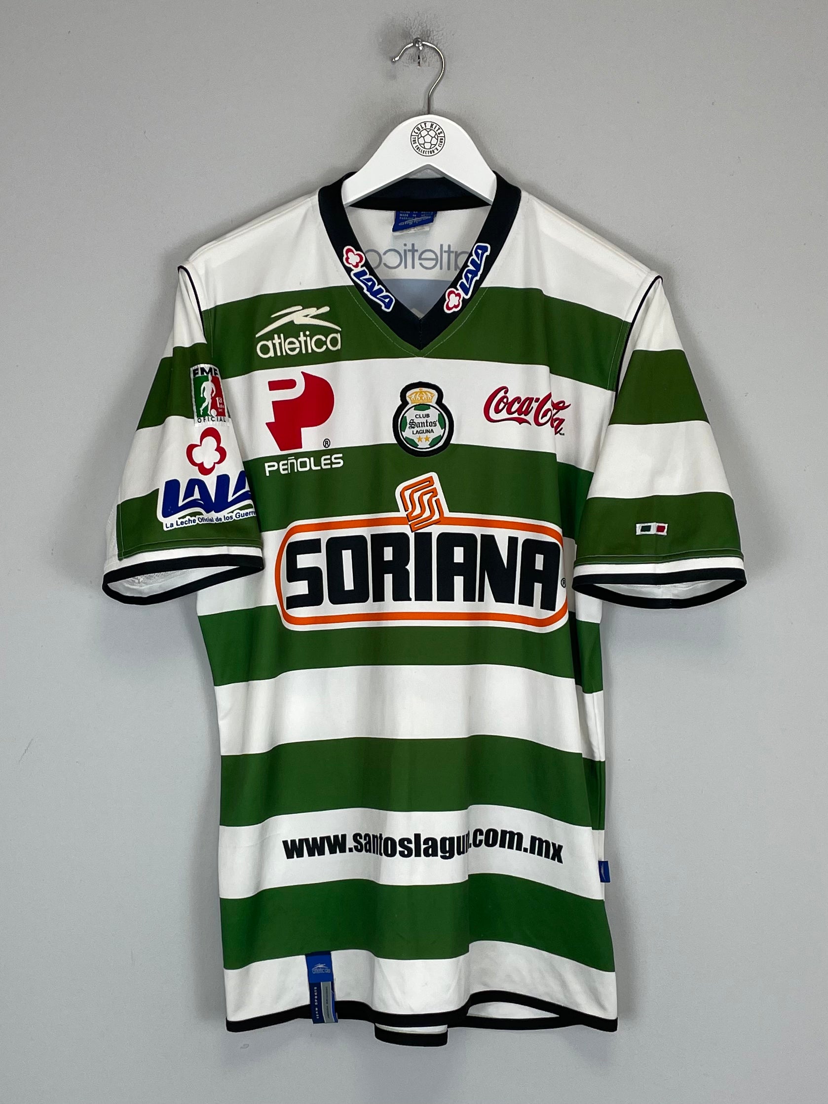 Shop 2003/04 SANTOS LAGUNA HOME SHIRT (M) ATLETICA, classic football shirts, vintage football shirts & retro soccer jerseys at Cult Kits