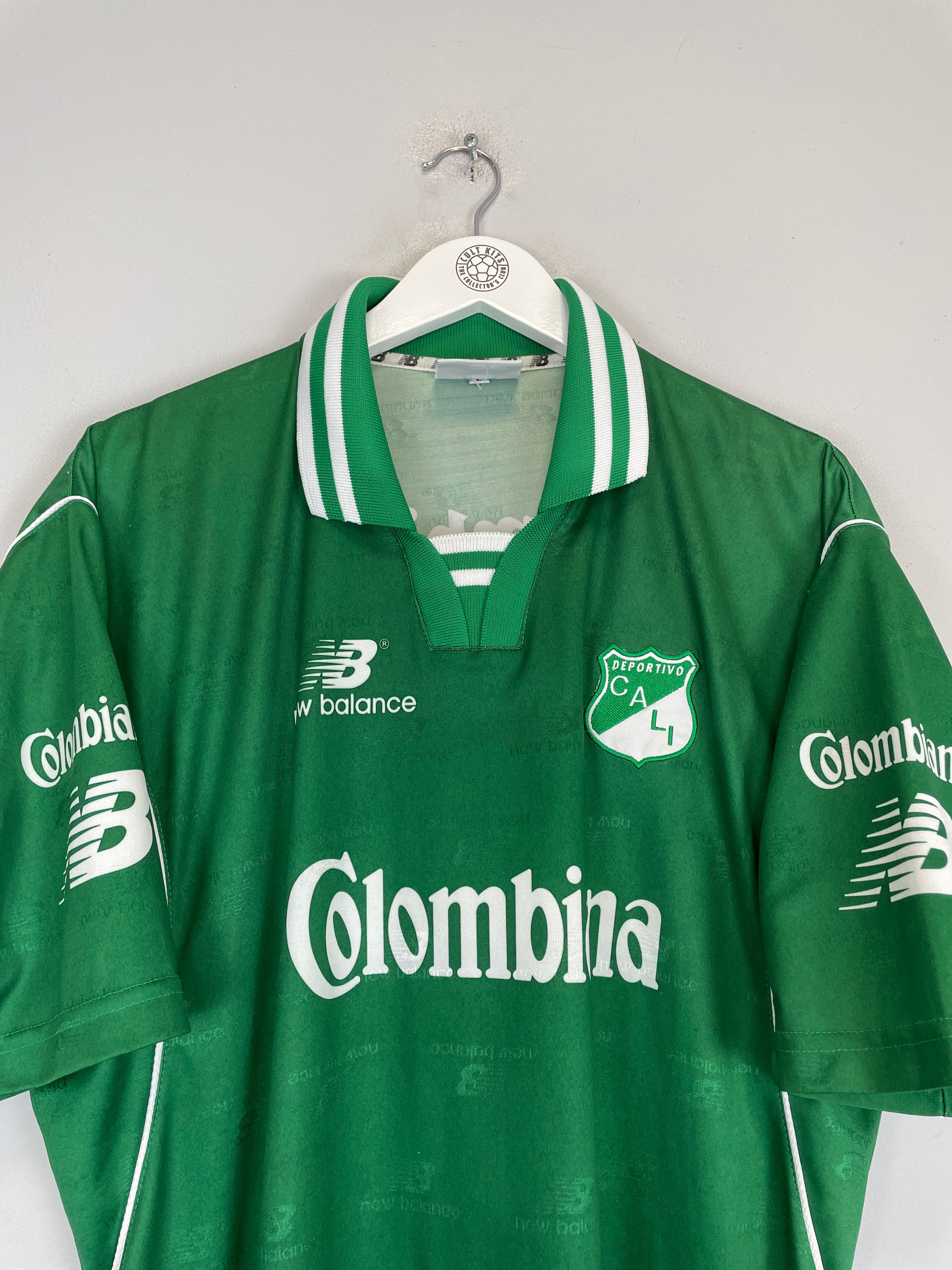 Shop 2001/02 DEPORTIVO CALI #8 HOME SHIRT (L) NEW BALANCE, classic football shirts, vintage football shirts & retro soccer jerseys at Cult Kits