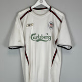 Shop 2003/05 LIVERPOOL HESKEY #8 AWAY SHIRT (L) REEBOK, classic football shirts, vintage football shirts & retro soccer jerseys at Cult Kits