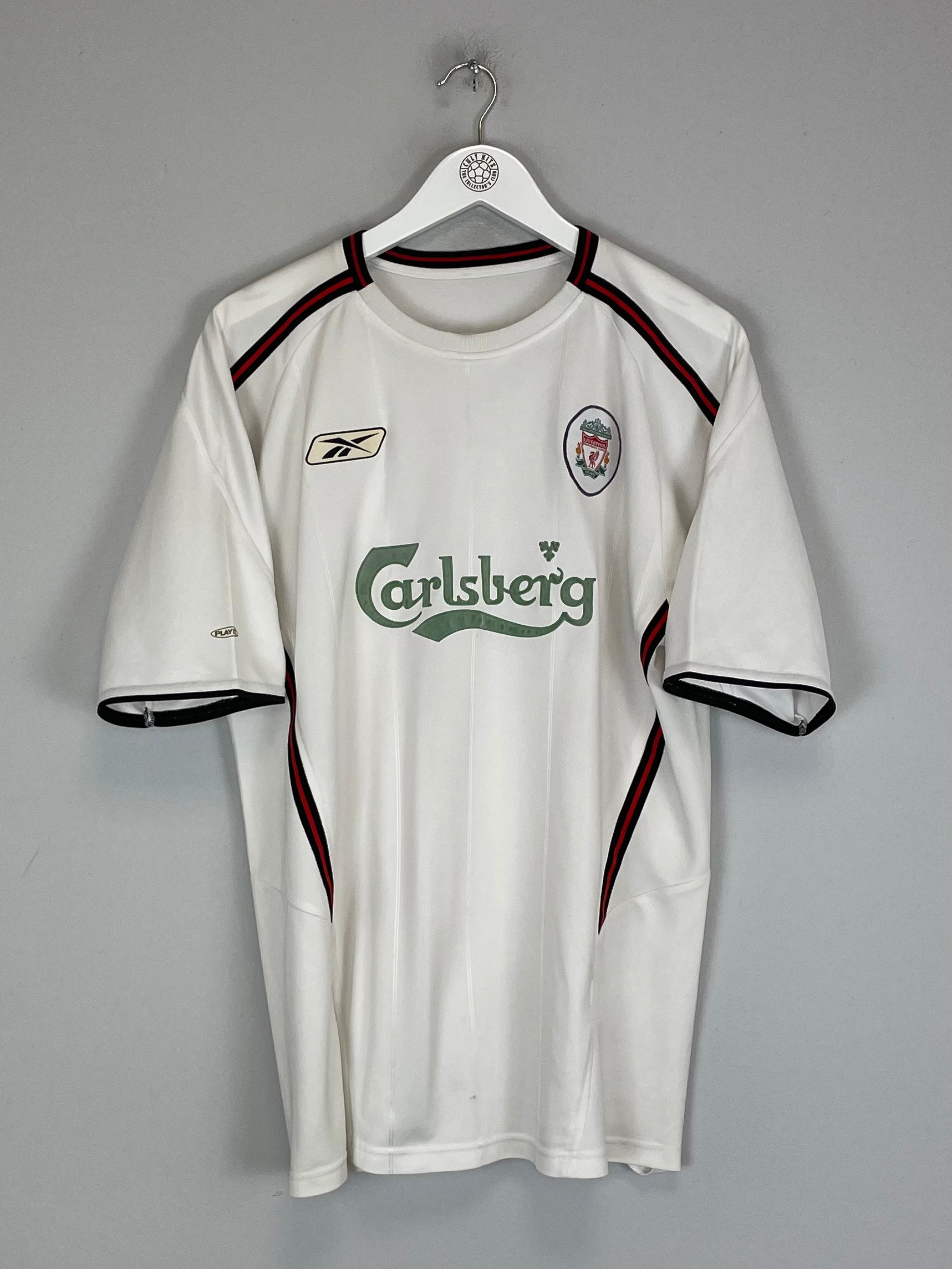 Shop 2003/05 LIVERPOOL HESKEY #8 AWAY SHIRT (L) REEBOK, classic football shirts, vintage football shirts & retro soccer jerseys at Cult Kits