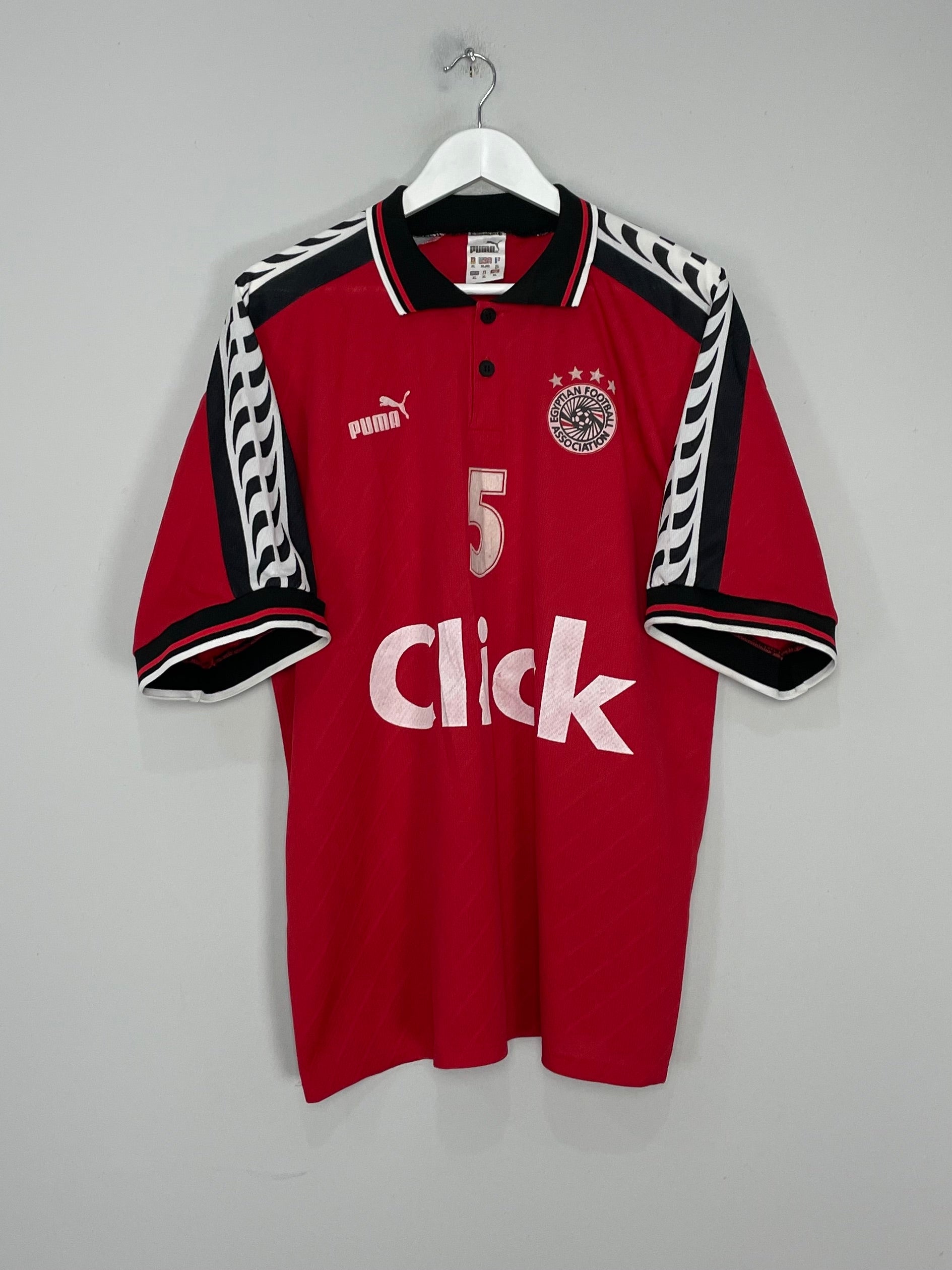 Shop 1999 EGYPT #5 *PLAYER ISSUE* HOME SHIRT (XL) PUMA, classic football shirts, vintage football shirts & retro soccer jerseys at Cult Kits