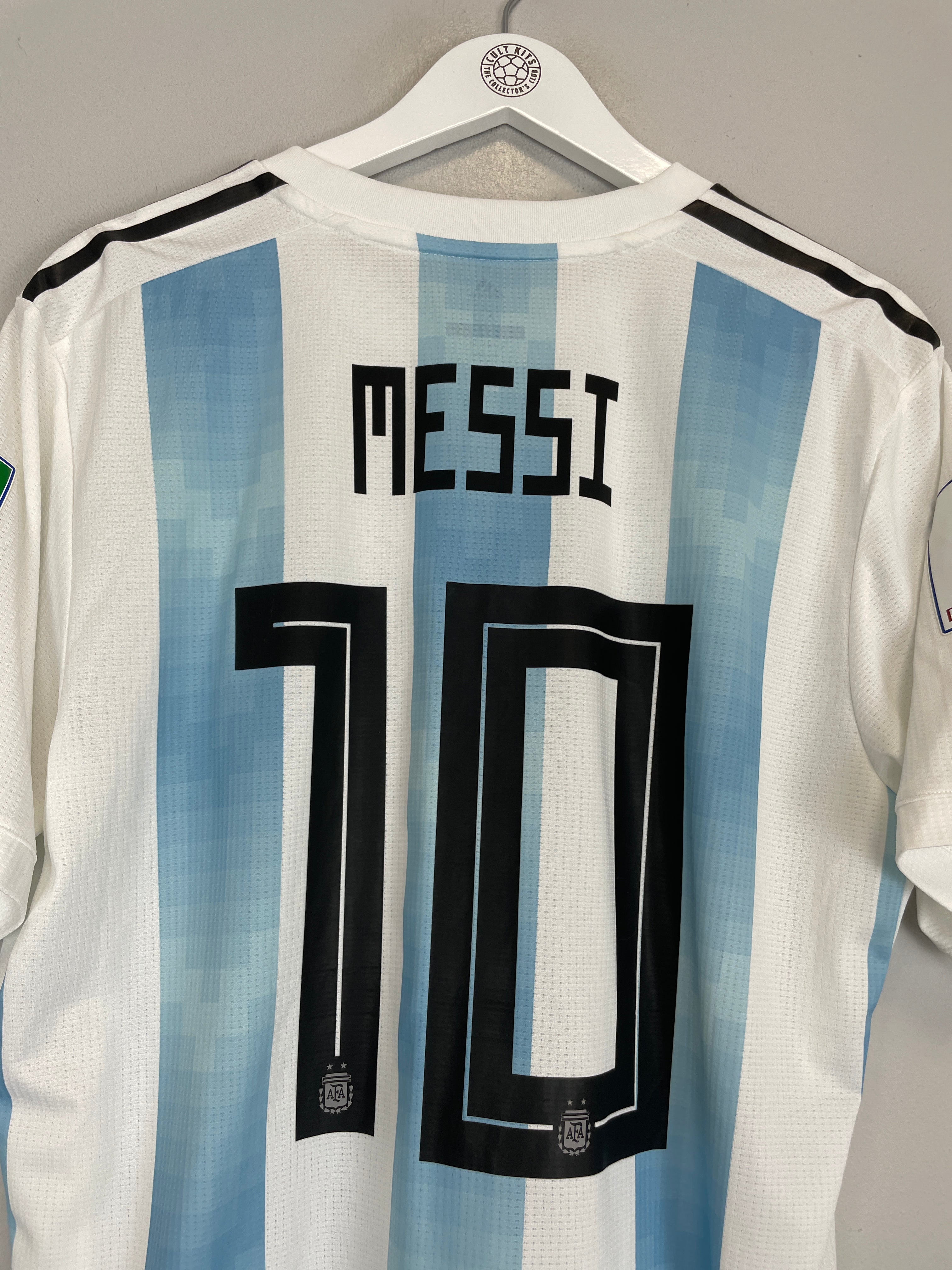 Shop 2018/19 ARGENTINA MESSI #10 *AUTHENTIC* HOME SHIRT (XL) ADIDAS, classic football shirts, vintage football shirts & retro soccer jerseys at Cult Kits