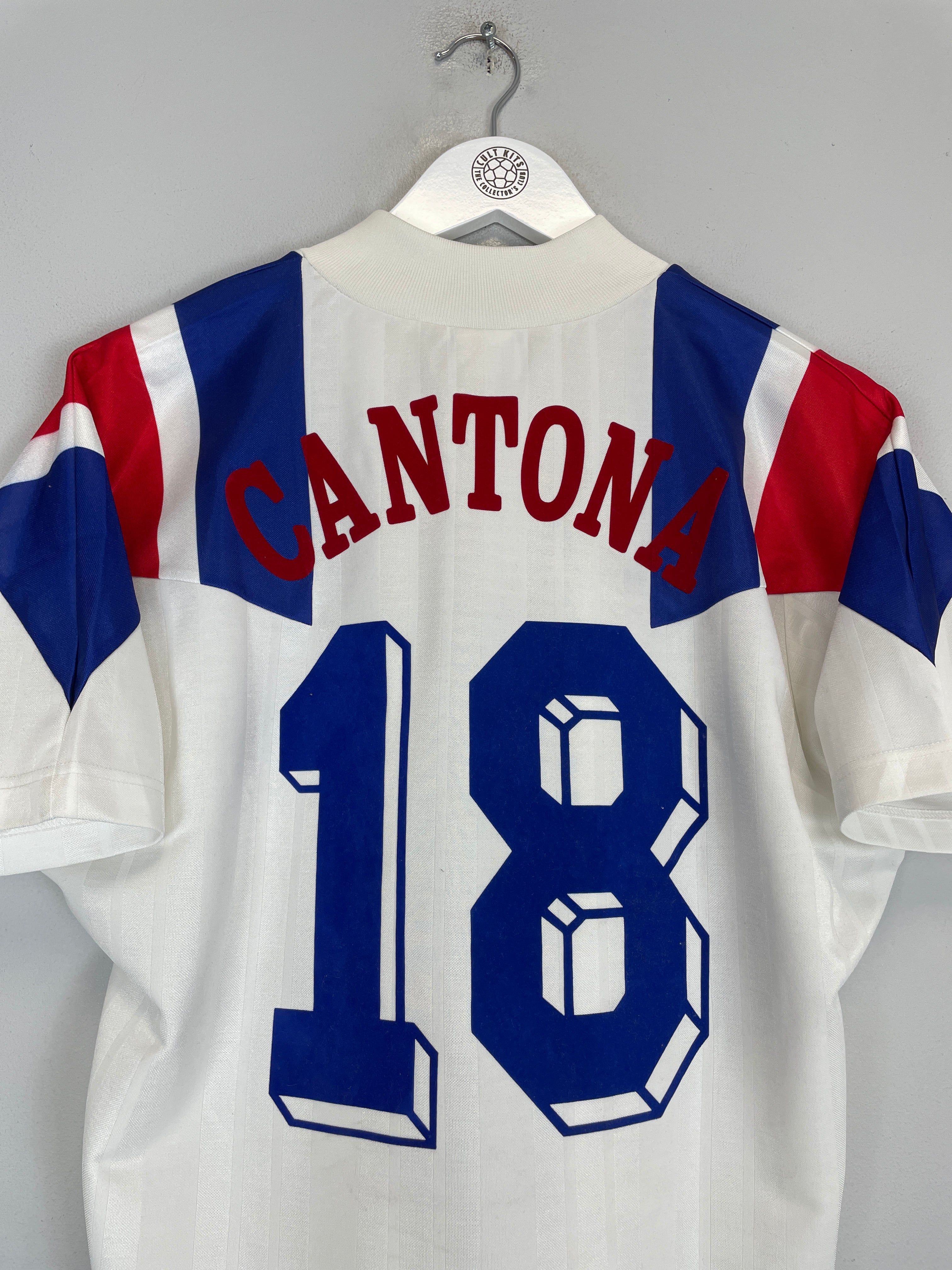 Shop 1992/94 FRANCE CANTONA #18 AWAY SHIRT (S) ADIDAS, classic football shirts, vintage football shirts & retro soccer jerseys at Cult Kits
